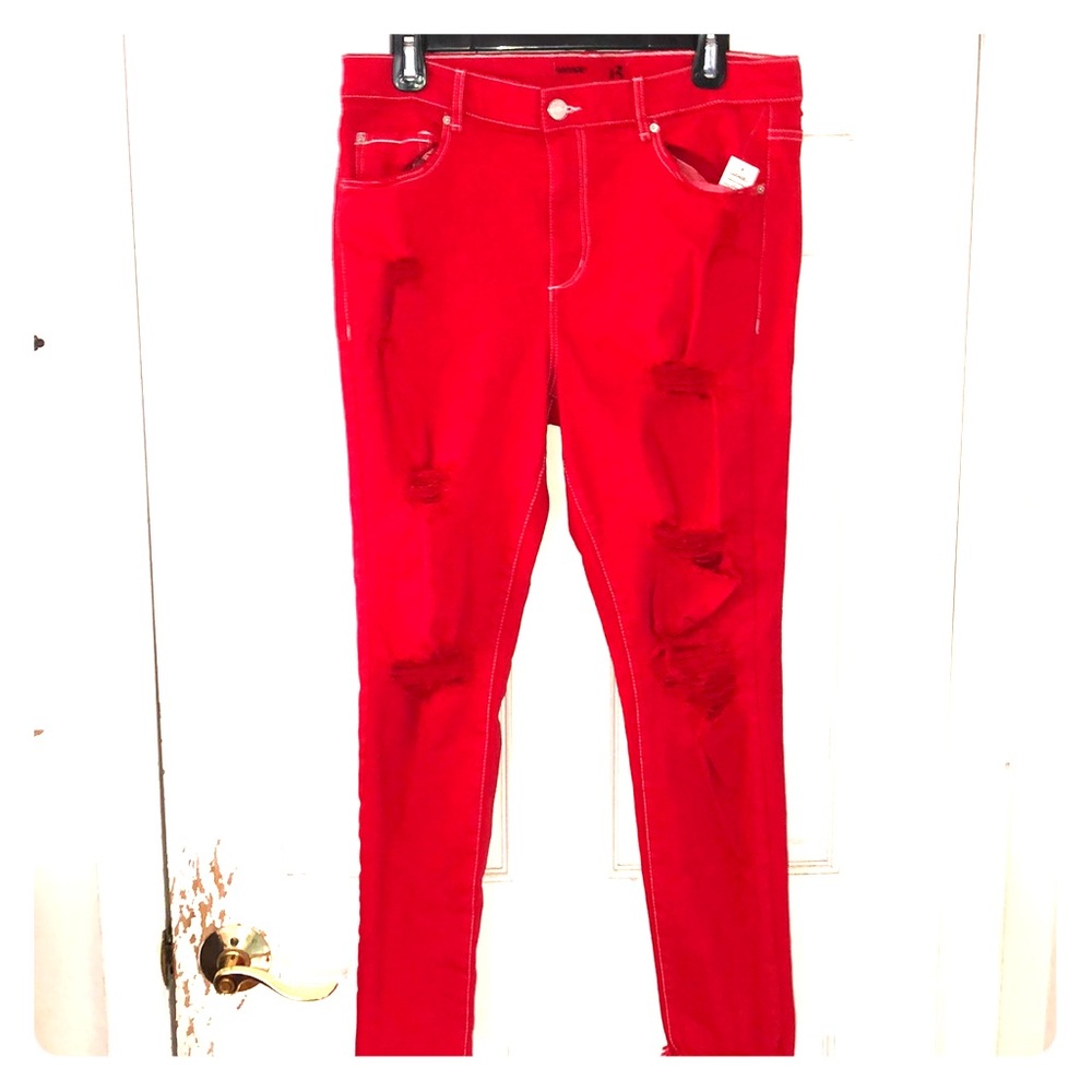 GARAGE Red Retro Jeggings
